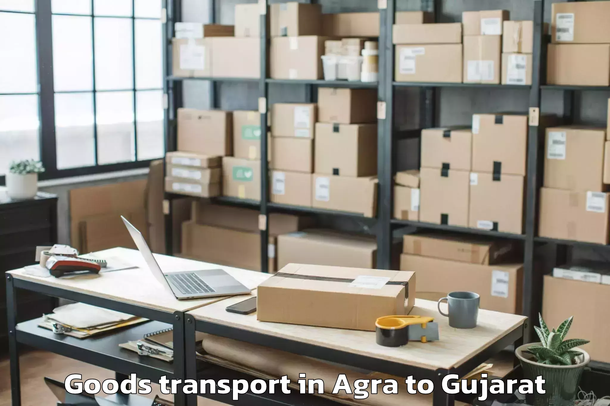 Easy Agra to Gussar Goods Transport Booking